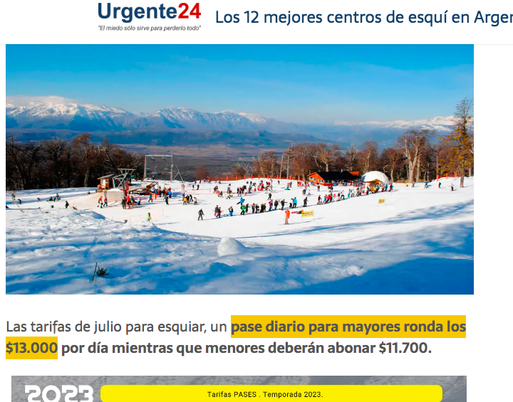 Los 12 mejores centros esqui argentina