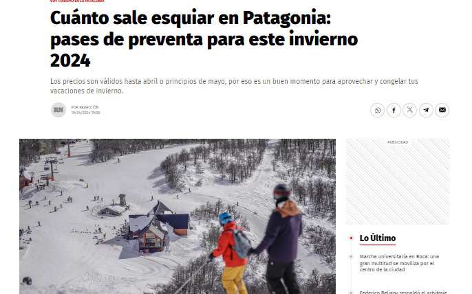 Cuánto sale esquiar en Patagonia: pases de preventa para este invierno 2024